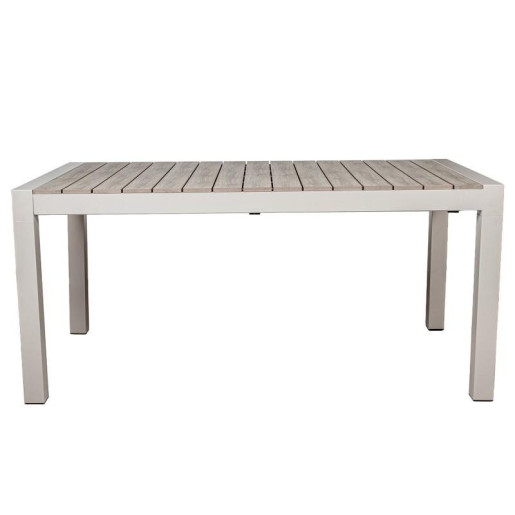 Mesa exterior extensible crema y natural