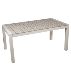 Mesa exterior extensible crema y natural
