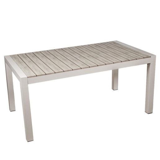 Mesa exterior extensible crema y natural