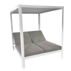 Cama balinesa blanco y gris
