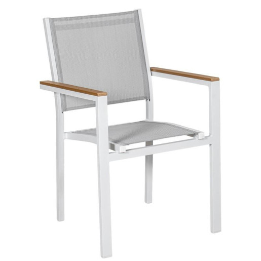 Silla blanco y gris
