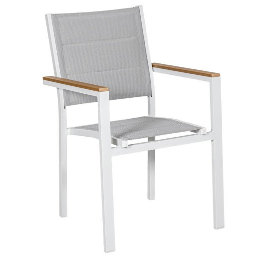 Silla blanco y gris