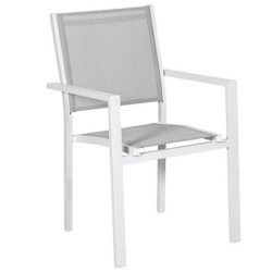 Silla blanco y gris
