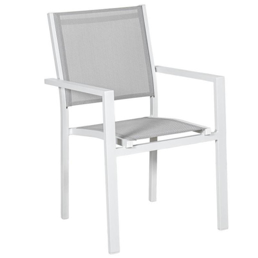 Silla blanco y gris