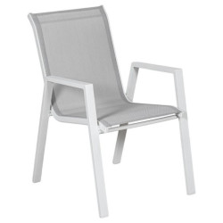 Silla blanco y gris