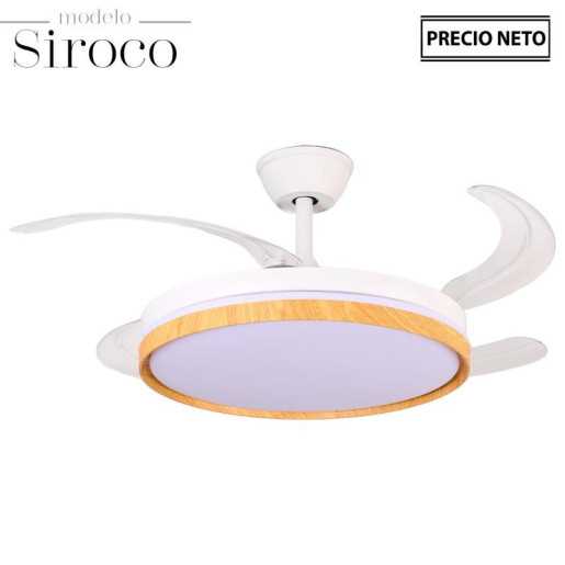 Ventilador siroco blanco y natural