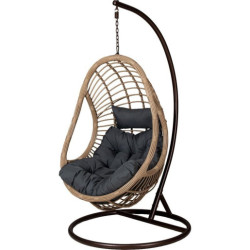 Silla colgante negro y natural