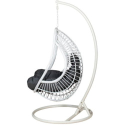 Silla colgante blanco y natural