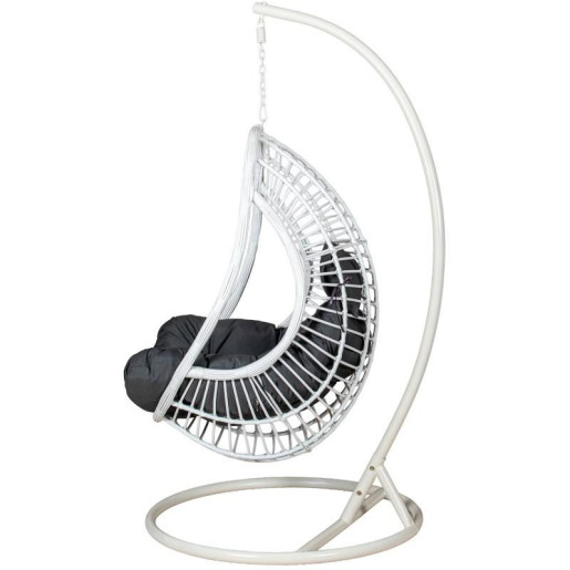 Silla colgante blanco y natural