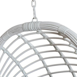 Silla colgante blanco y natural