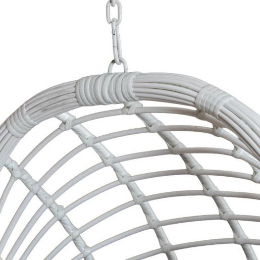 Silla colgante blanco y natural