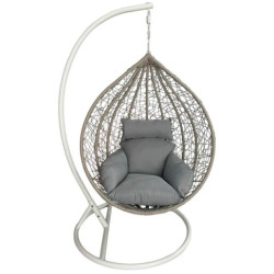 Silla colgante crema y natural