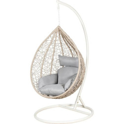 Silla colgante crema y natural