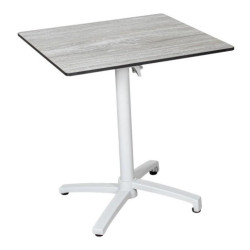 Mesa auxiliar exterior blanco y natural