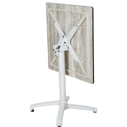 Mesa auxiliar exterior blanco y natural