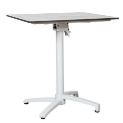 Mesa auxiliar exterior blanco y natural