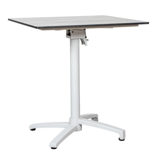 Mesa auxiliar exterior blanco y natural