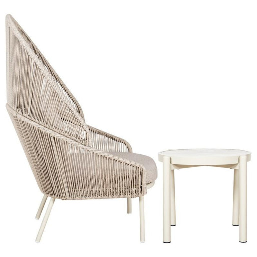 Set sillon y mesa centro blanco y natural
