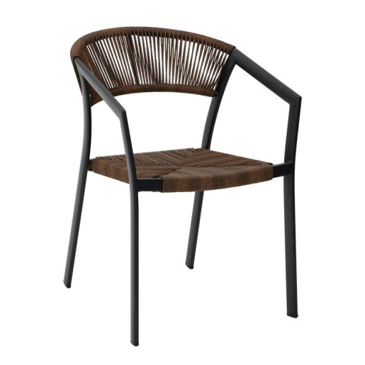 Silla exterior negro y natural