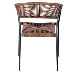 Silla exterior negro y natural