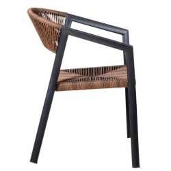 Silla exterior negro y natural