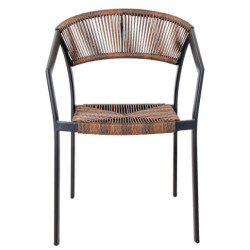 Silla exterior negro y natural