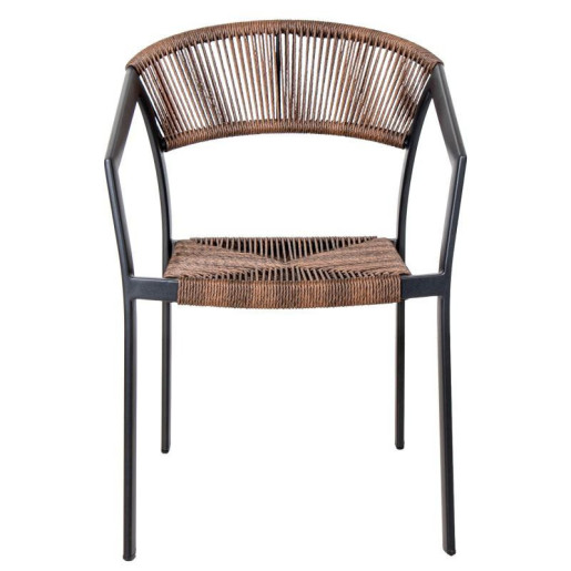 Silla exterior negro y natural