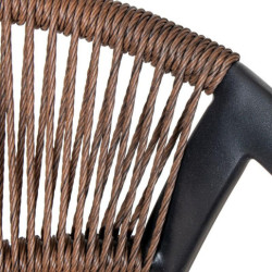 Silla exterior negro y natural