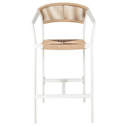 Taburete exterior blanco y natural