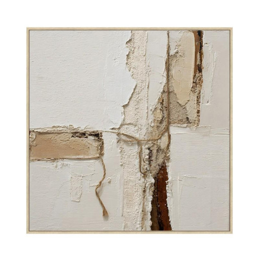 Cuadro lienzo natural, blanco, beig y marron