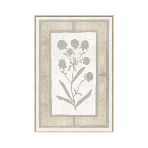 Cuadro lienzo natural, blanco, beige y verde