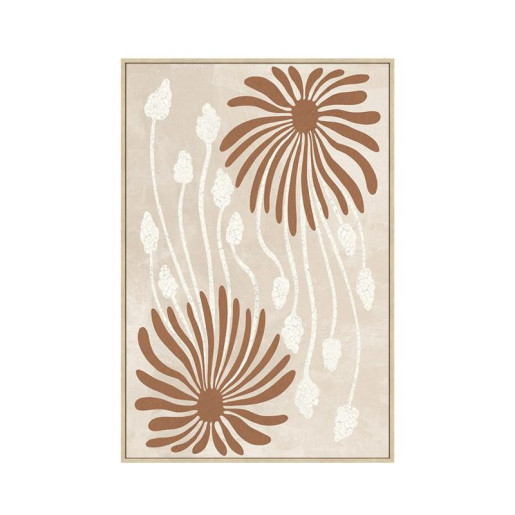 Cuadro lienzo natural, blanco, marron y gris