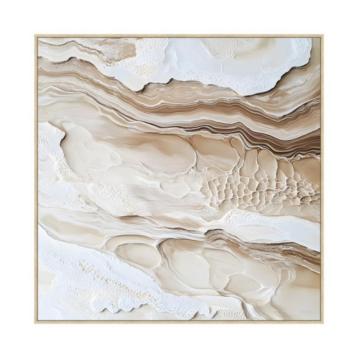 Cuadro lienzo natural, blanco, marron y beige
