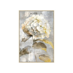 Cuadro lienzo natural, blanco, gris y amarillo