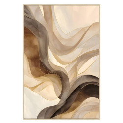 Cuadro lienzo natural. Beige, gris y marron