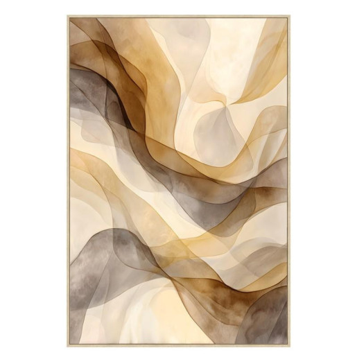 Cuadro lienzo natural. Beige, gris y marron