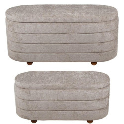 Set 2 puf marron claro