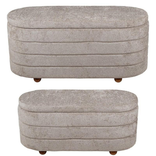 Set 2 puf marron claro