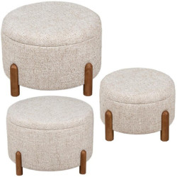 Set 3 puf beige