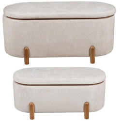 Set 2 puf beige