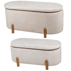 Set 2 puf beige
