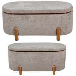 Set 2 puf beige