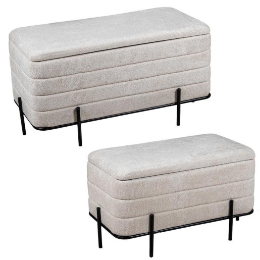 Set 2 puf beige