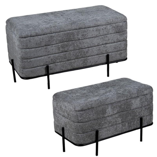 Set 2 puf gris