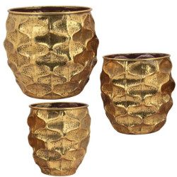 Set 3 maceteros dorado