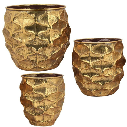 Set 3 maceteros dorado