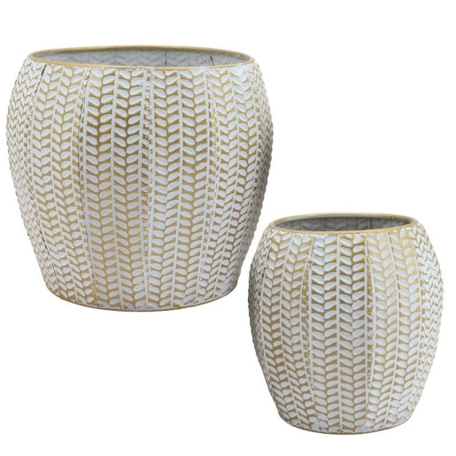 Set 2 maceteros blanco decape