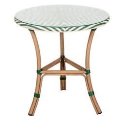 Mesa exterior natural, blanco y verde