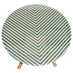 Mesa exterior natural, blanco y verde