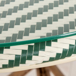 Mesa exterior natural, blanco y verde
